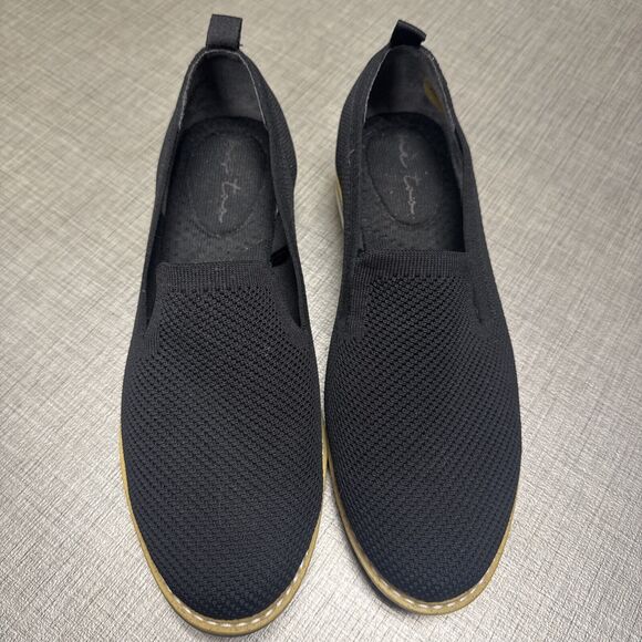 Me Too Andie Slip On Knit Wedge Shoes Women's Sz 8 W Black Knit (VGC) - Picture 1 of 6